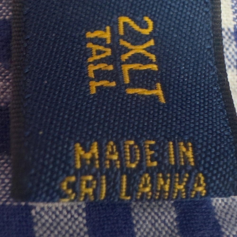 Ralph Lauren Mens 2XLT Tall Blue Gingham Cotton Short Sleeve Button Down Shirt - Picture 4 of 16